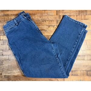 Dockers Stretch Women 16S Blue Straight Leg Jeans Medium Wash High Rise Petite